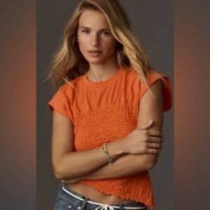 Maeve Anthropologie Smocked Muscle Top • Orange • Size S
